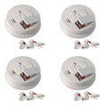 Hardwired Smoke Detector with 9-Volt Battery Backup, Front Load Battery Door (4-Pack) Y26609