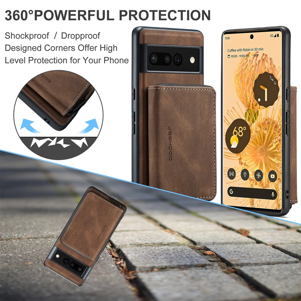 Brown Wallet Case for Google Pixel Fold 5G with Screen Protector V812073
