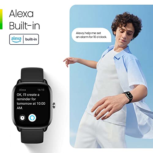 Black Smart Watch with GPS, Heart Rate Monitor, 15-Day Battery Life O56752