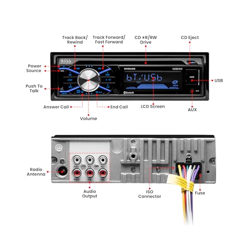 Single Din Bluetooth Car Stereo with 6.5 Inch 2 Way Speakers K315575