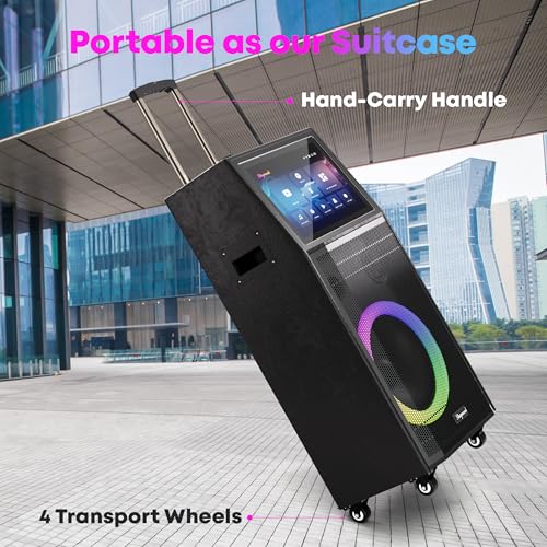 Portable Bluetooth Karaoke Machine with 2 Wireless Microphones G372