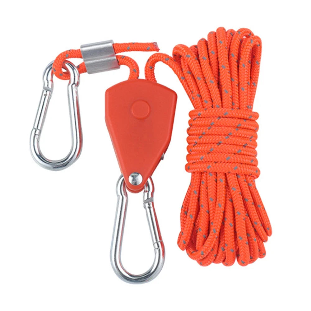 Camping Rope with Ratchet Pulley Guy Lines Q22916