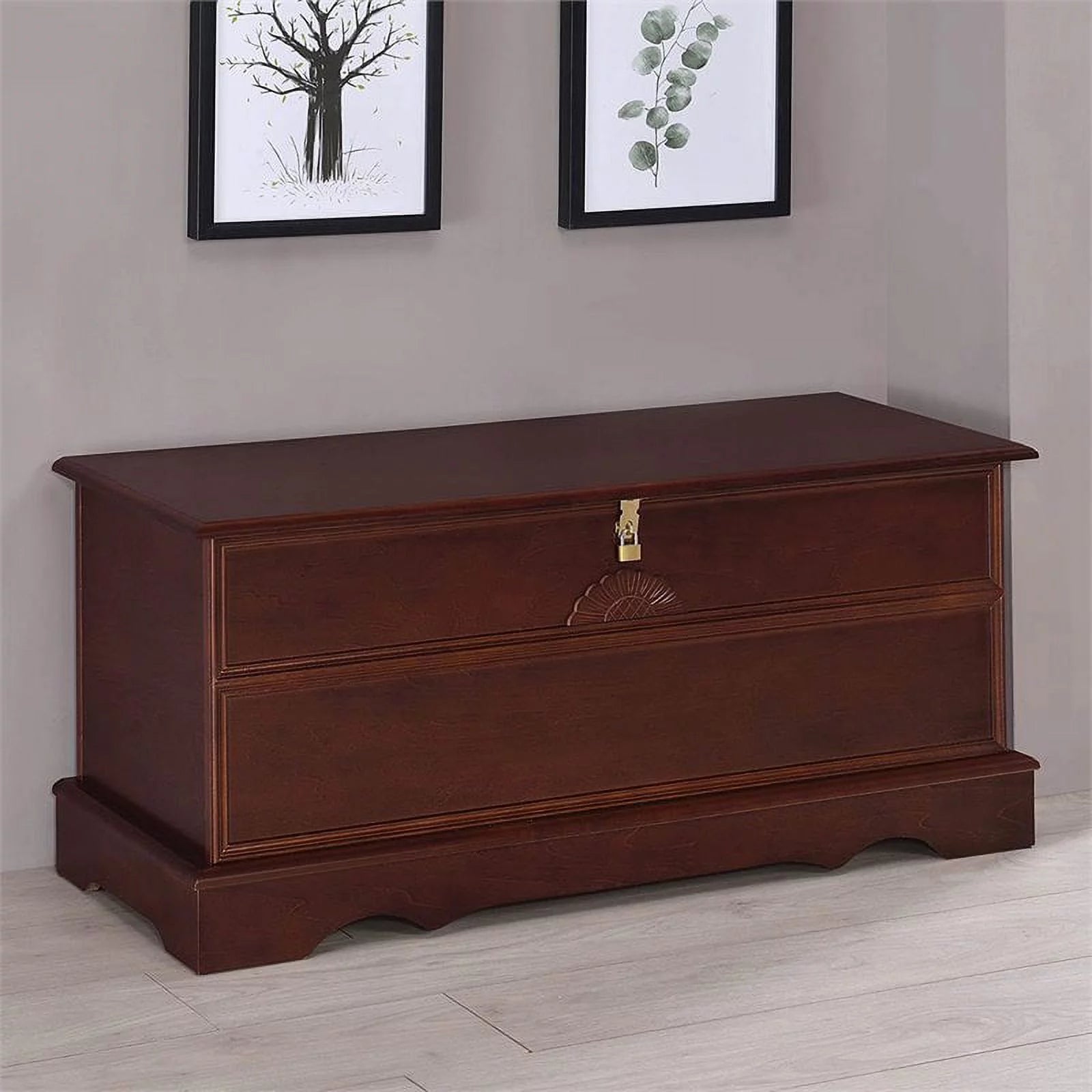 Rectangular Wood Cedar Chest in Brown B6974