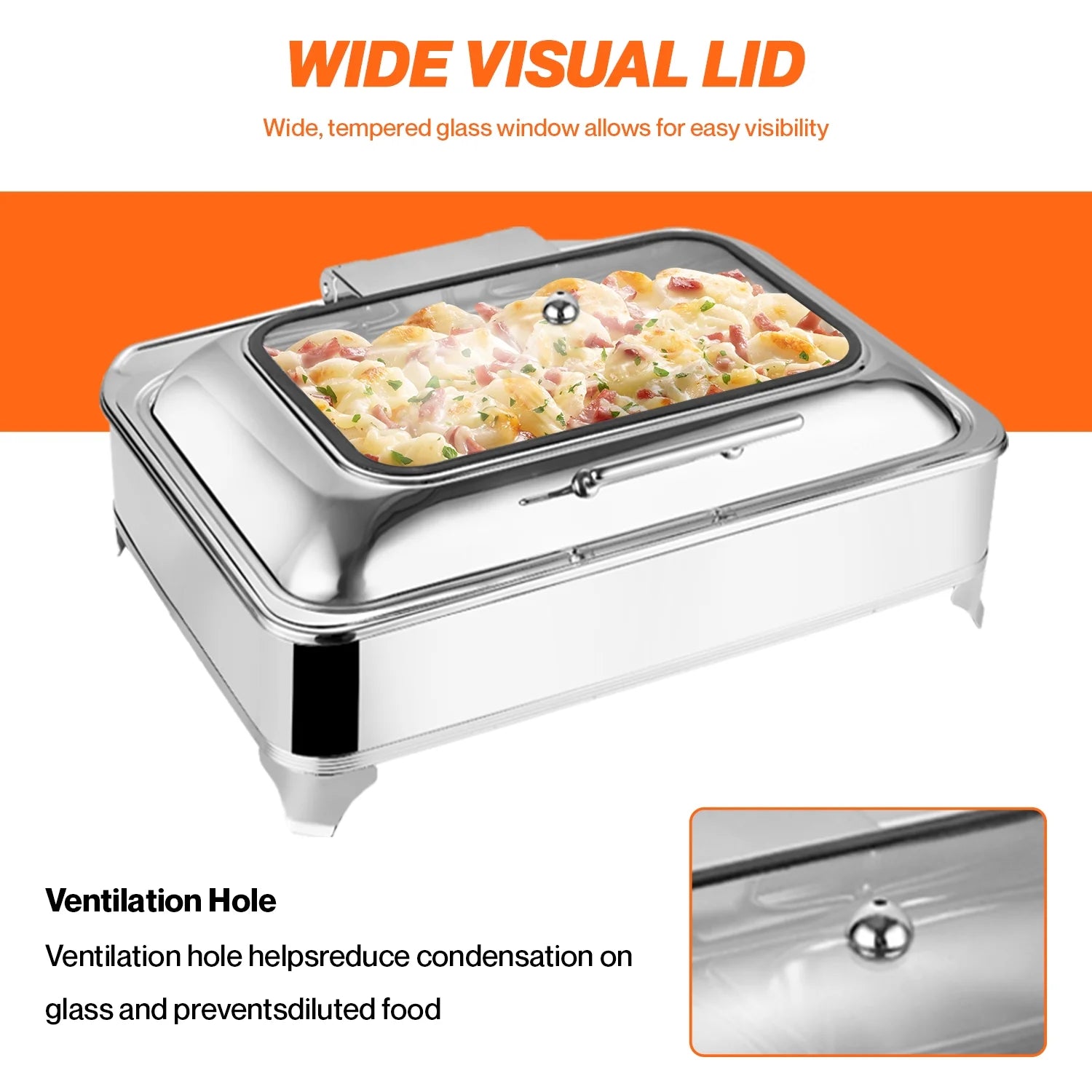 Electric Buffet Server Food Warmer with Glass Window Y21523