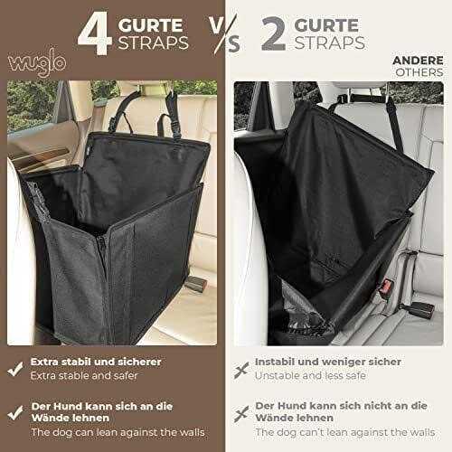 Extra Stable Dog Car Seat for Medium-Sized Dogs with 4 Fastening Straps O80668