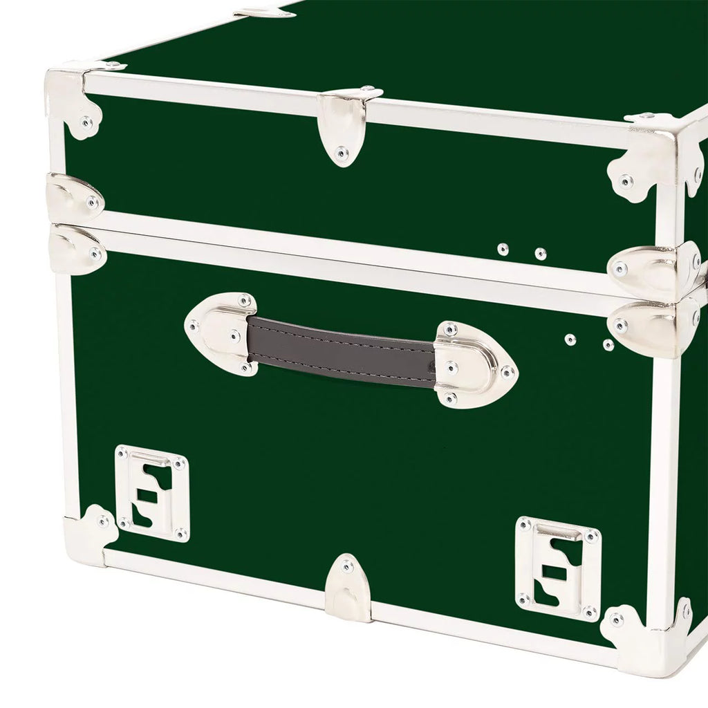 Large Leather Embossed Vinyl Trunk 32"x18"x14" Forest Green W328564