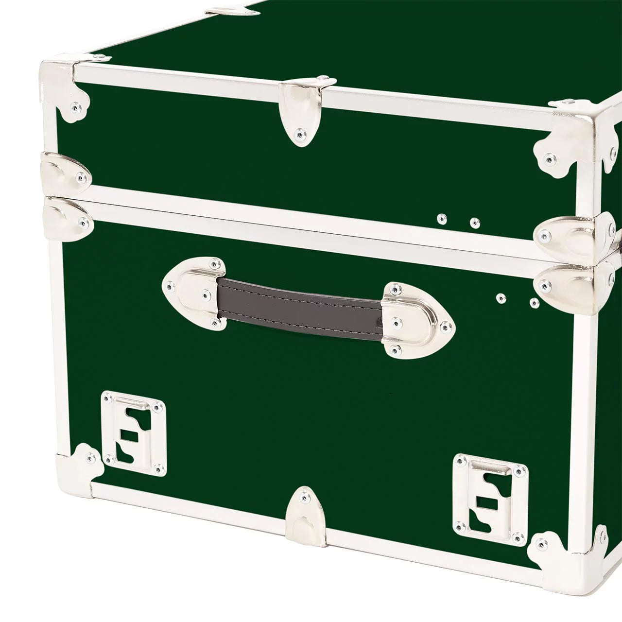 Large Leather Embossed Vinyl Trunk 32"x18"x14" Forest Green W328564