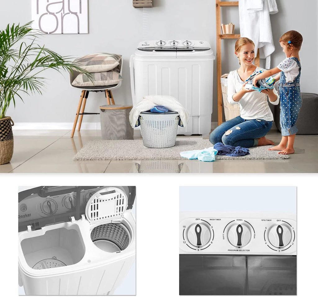 White Twin Tub Portable 16.5 lbs. Washing Machine and Dryer Combo U855179