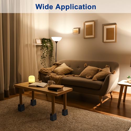 Black 4Pcs Furniture Risers with Adjustable Screw Clamp M726194