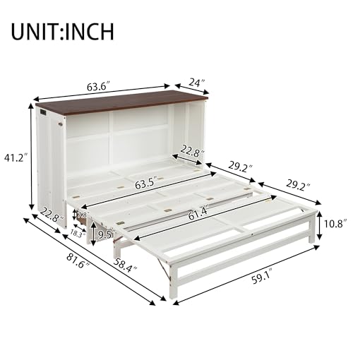 Queen Size Murphy Bed with Storage Drawers W395939
