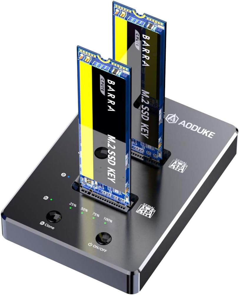 Dual-Bay M.2 SATA Docking Station, M.2 SSD Enclosure E145