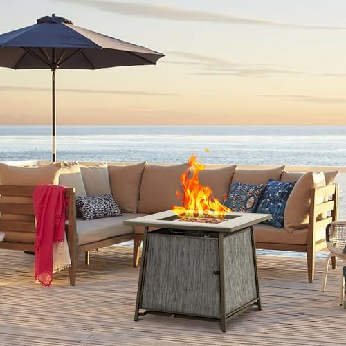 Black 28 inch Propane Fire Pit Table Y317449