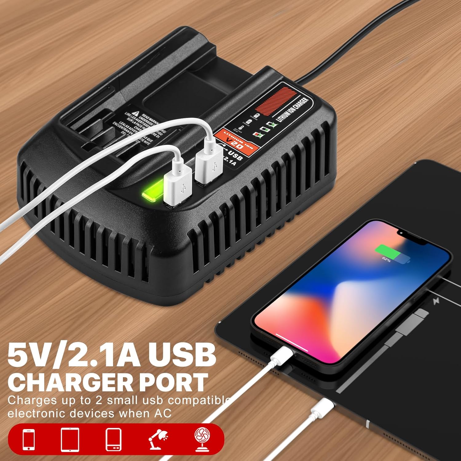 2Pack 20V 3.5Ah Replacement Battery and Charger Kit F48138