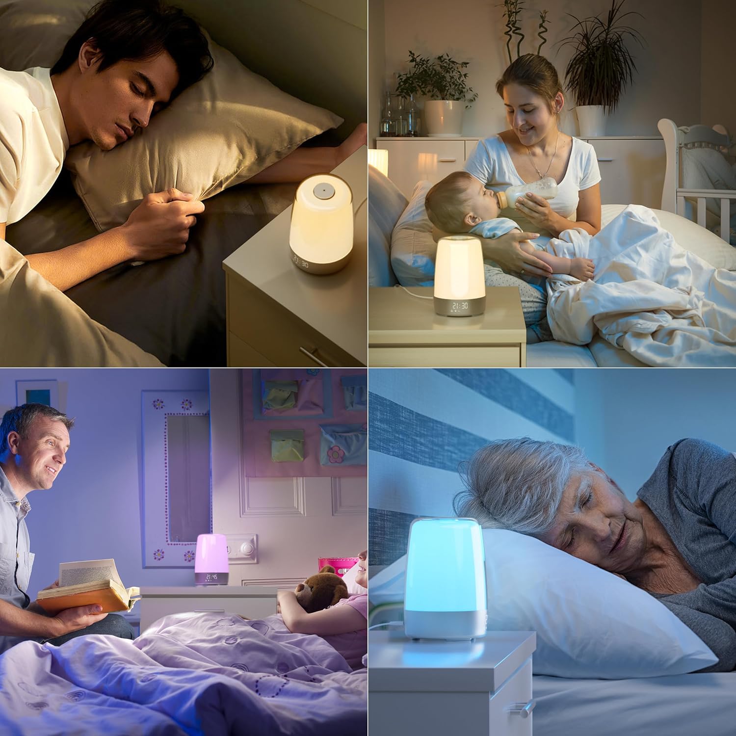 Dimmable Touch Sunrise Alarm Clock with 6 RGB Colors 5 Nature Sounds O8732