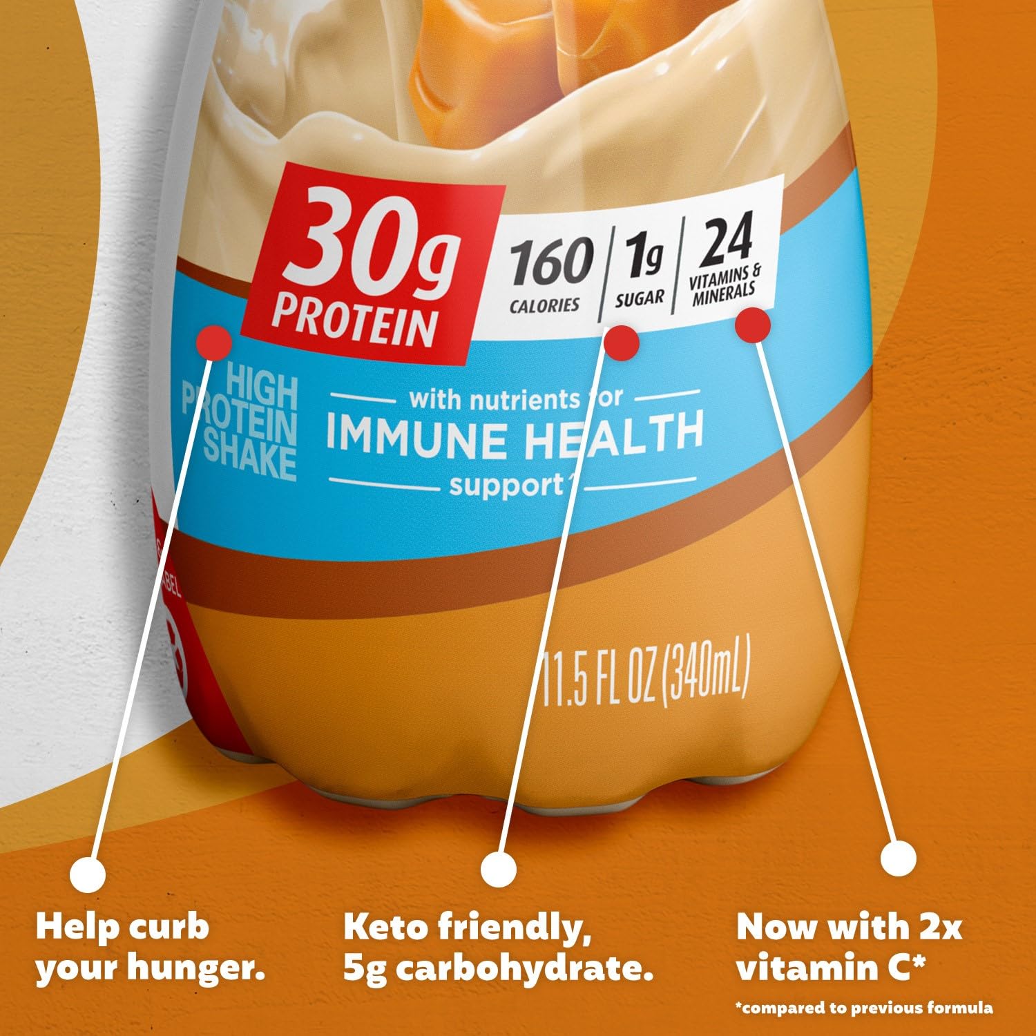 Caramel Protein Shake, 30g Protein, 1g Sugar, 11.5 fl oz R929830