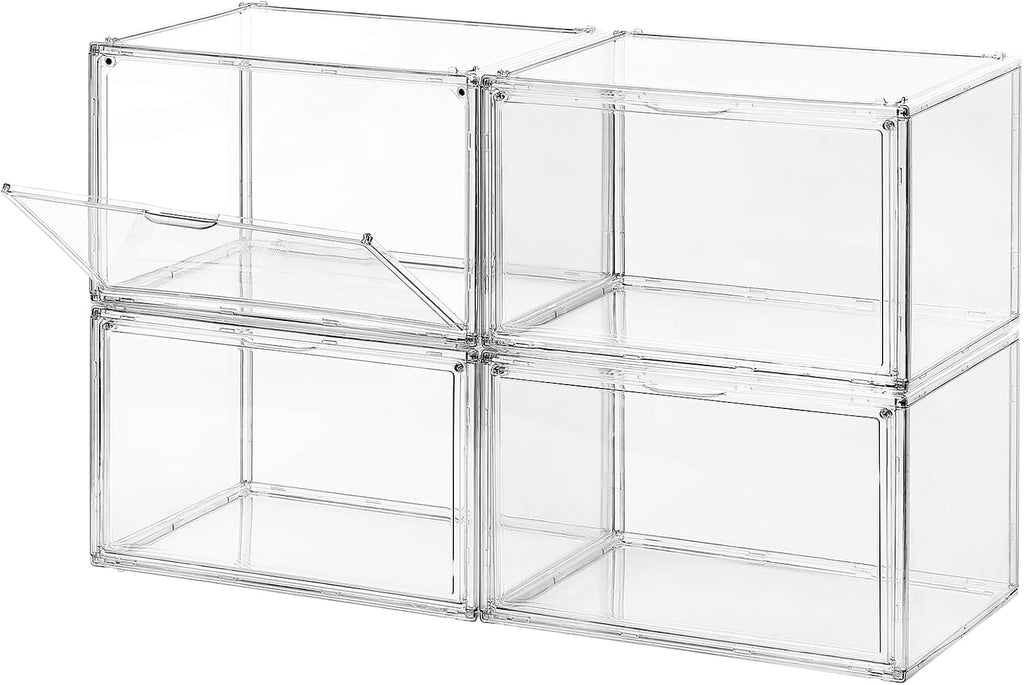 Clear Shoe Storage Box Stackable 4-Pack P34591