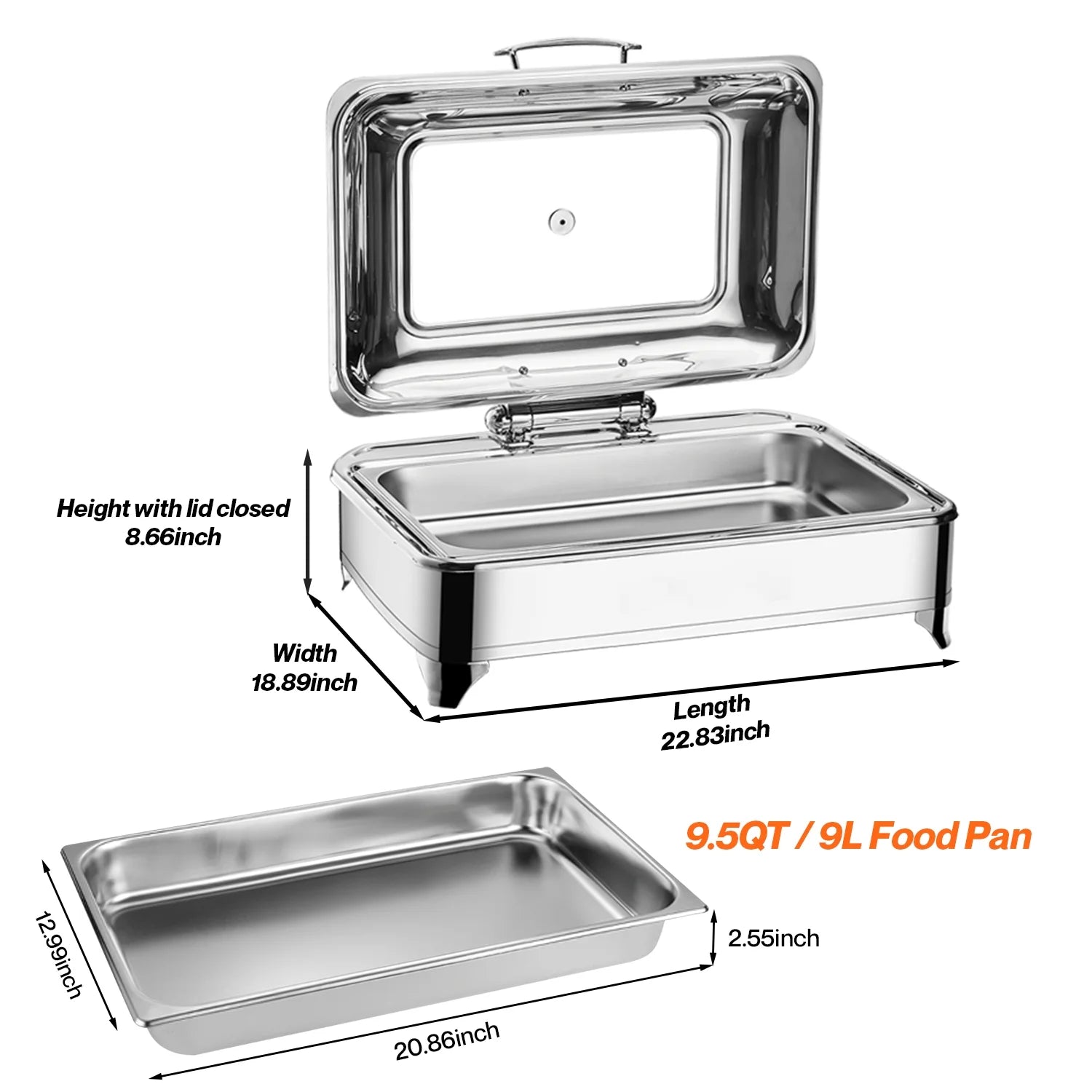 Electric Buffet Server Food Warmer with Glass Window Y21523