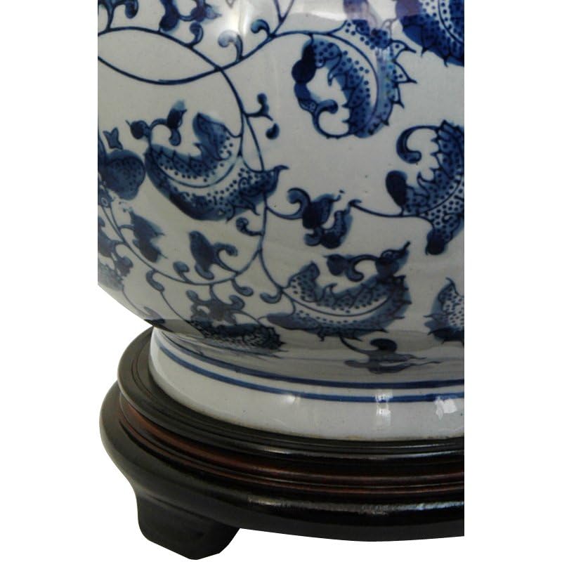 12" Floral Blue & White Porcelain Vase L424139