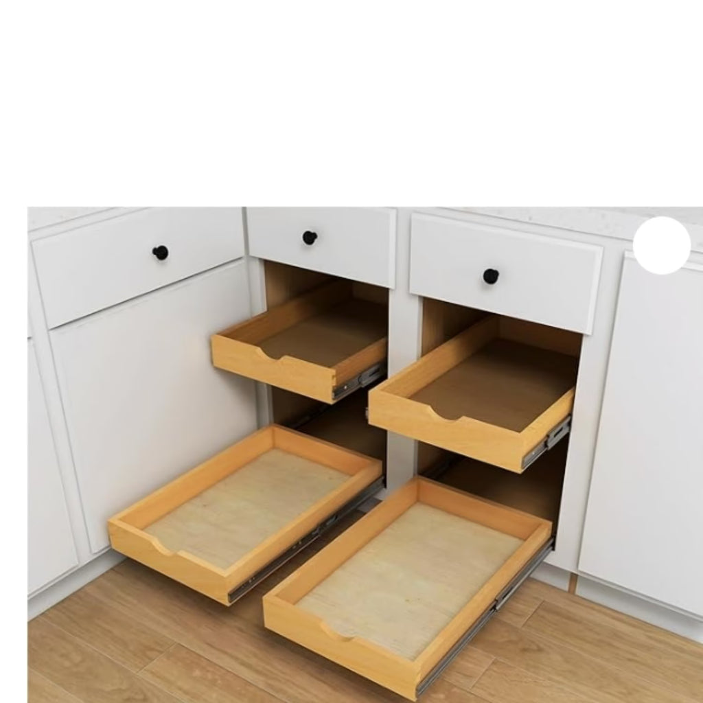 14 inch Width Wood Pull Out Tray Drawer Box Kitchen Cabinet Organizer Z8490