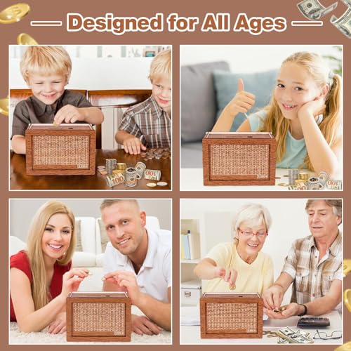 Wooden Savings Box with Money Target and Numbers U801