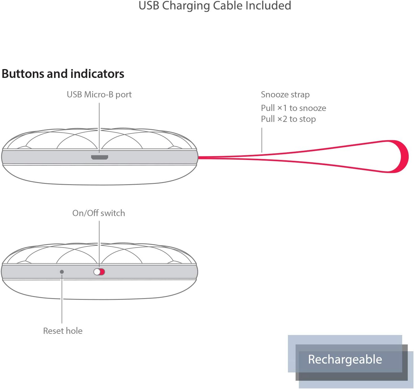Wireless Bedshaker Alarm with Bluetooth Y945979