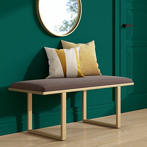 Dark Grey Velvet Bedside Bench S9570