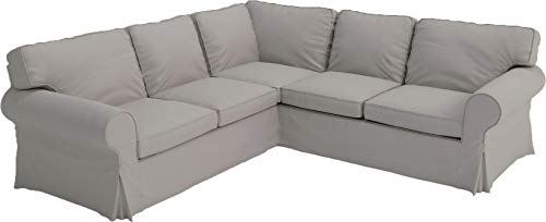 Polyester Flax Light Gray Slipcovers for 2 + 2 Sectional Corner Sofa M567727