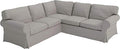 Polyester Flax Light Gray Slipcovers for 2 + 2 Sectional Corner Sofa M567727