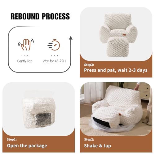Giant Bean Bag Sofa Chair with Foot Rest N57866