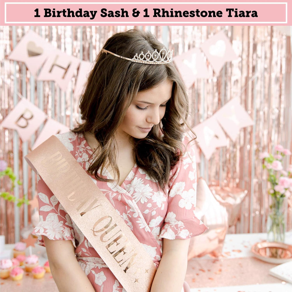 225 PC Rose Gold Birthday Party Decorations Kit D834
