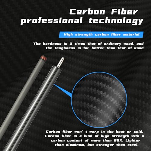 Carbon Fiber Break Pool Cue Stick 20OZ Weight 13mm Tip 58" D1996