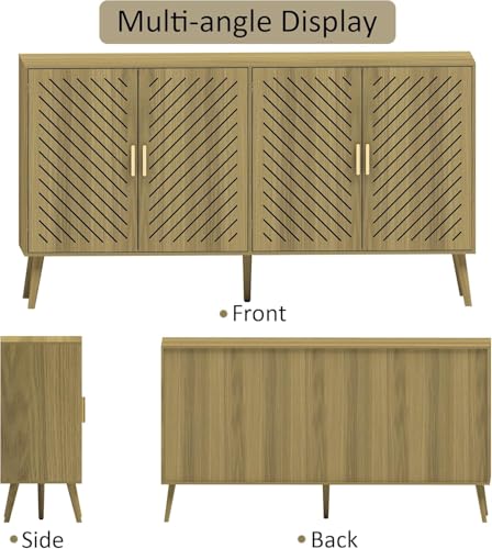 4 Doors Wood Sideboard Cabinet with Adjustable Shelves O16856