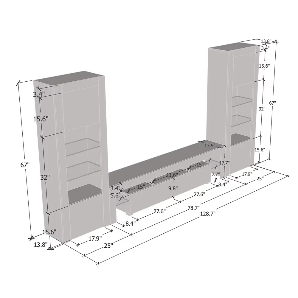 Modern Wall Unit Entertainment Center Z5646
