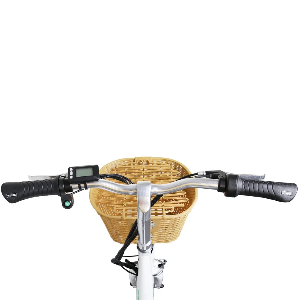 White 22" Electric Bicycle 250 W 36 V 10 Ah Lithium-Ion Battery G97557