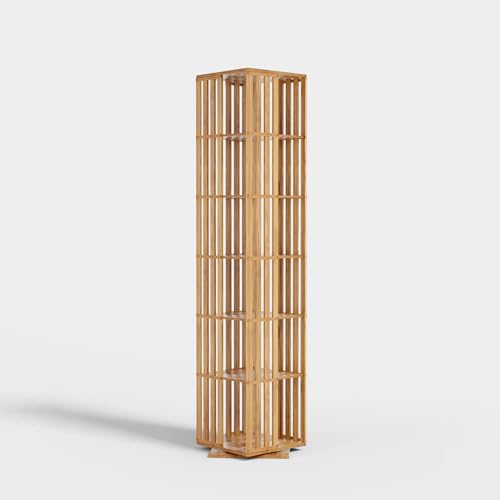 Walnut 6 Tier Bamboo Rotating Bookshelf L7745