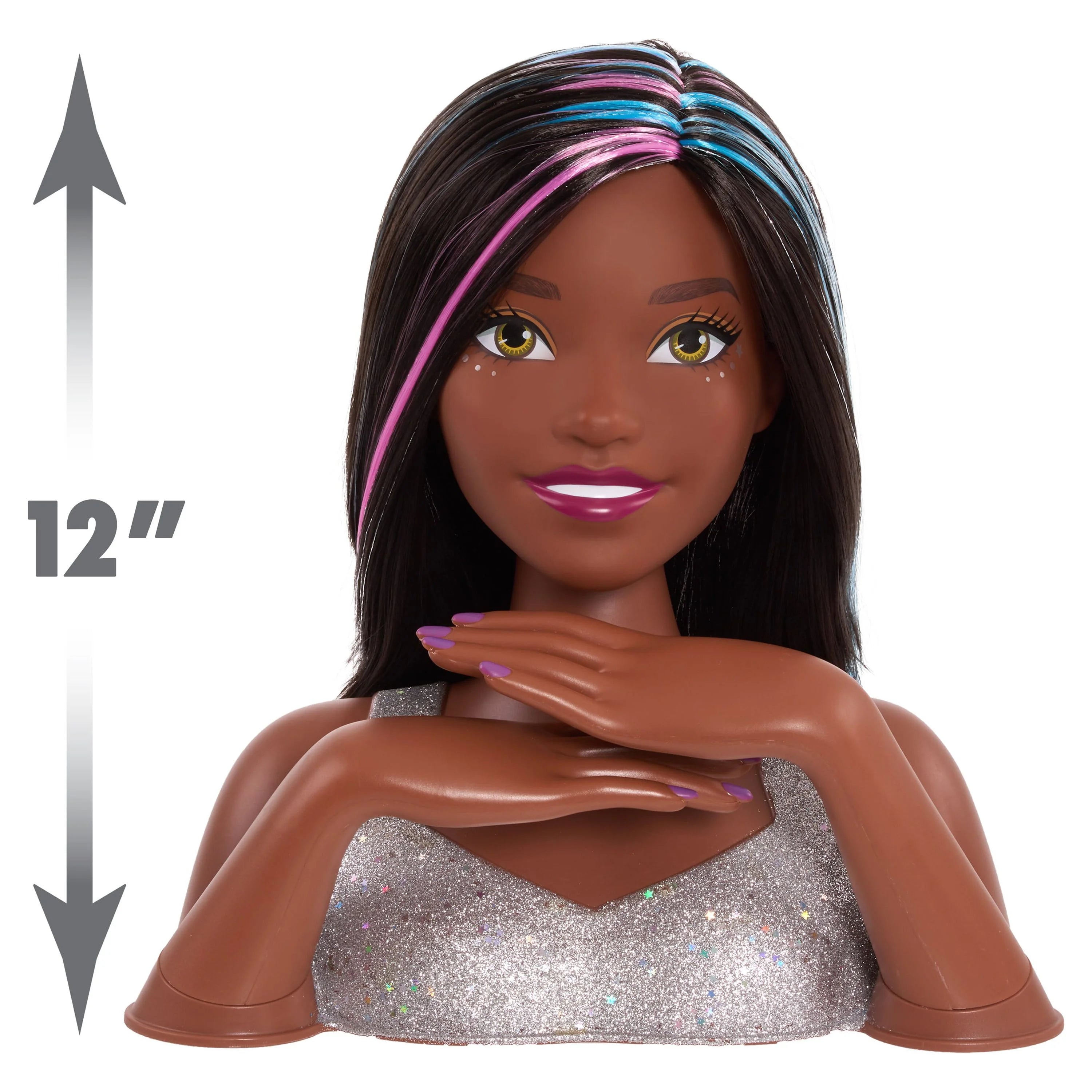 20-Piece Styling Head, Black Hair, Kids Toys E971