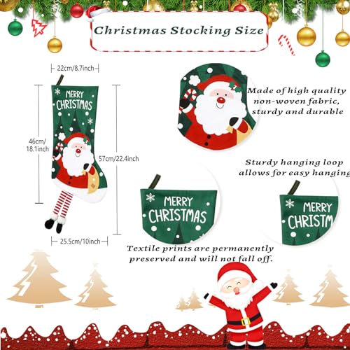 4 Pack Christmas Stockings with Name Tags, 18" Large Non-Woven Xmas Stocking R920445