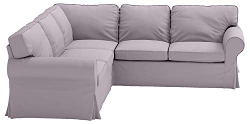 Polyester Flax Light Gray Slipcovers for 2 + 2 Sectional Corner Sofa M567727