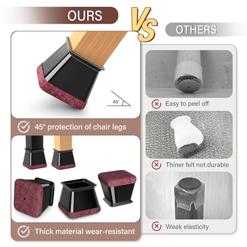 32 Pack Clear Square Silicone Chair Leg Floor Protectors A584476
