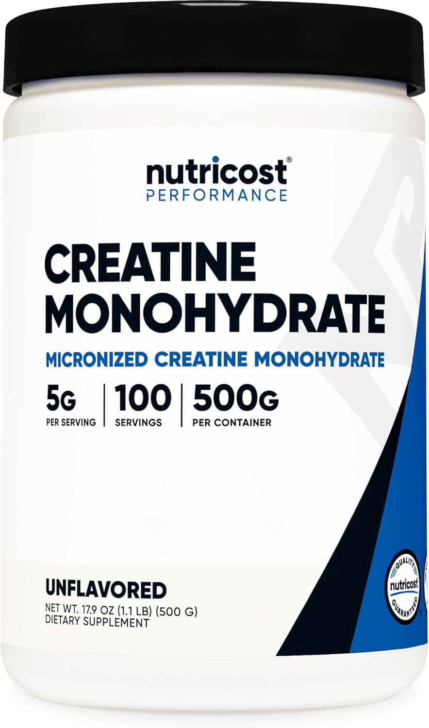 Whey Protein Powder, Strawberry, 60g Protein, 12g BCAAs Per 2 Scoops, Creatine Monohydrate Micronized Powder 500G, 5000mg Per Serv (5g), 100 Servings A180887