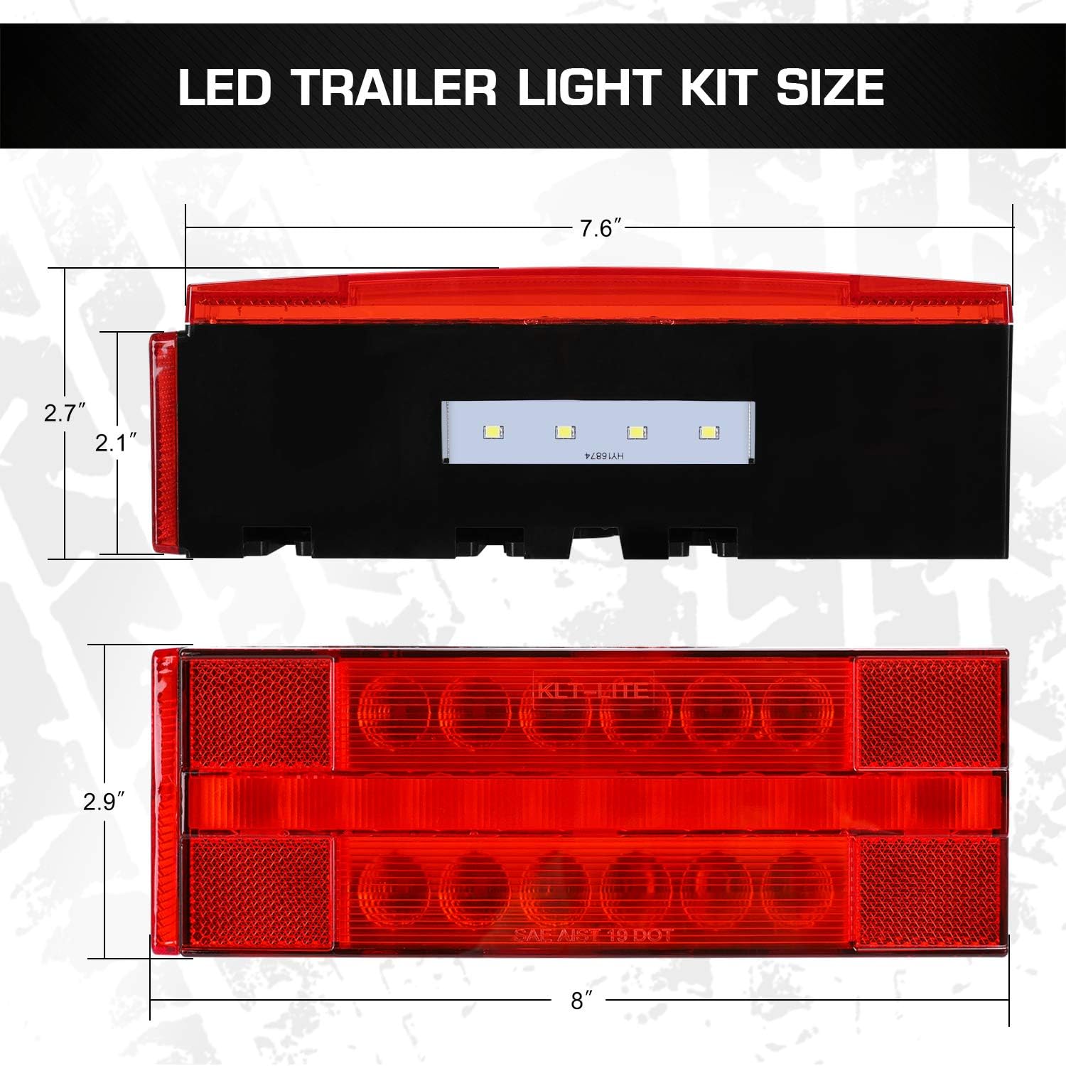 Submersible LED Trailer Light Kit, Waterproof Tail Lights H601784