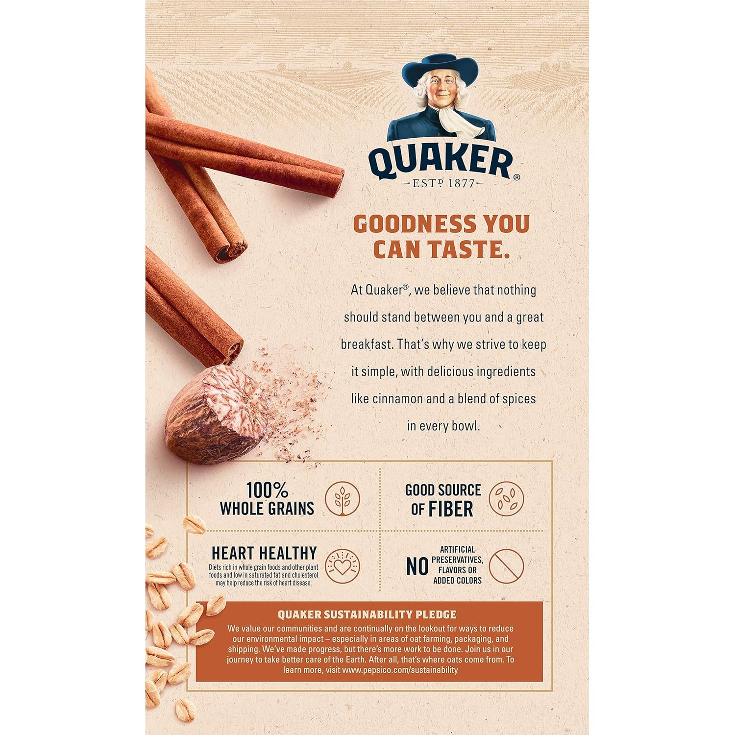 Cinnamon and Spice Instant Oatmeal, 1.51 Ounce (Pack of 10) V9815