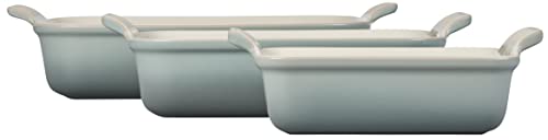 White Stoneware Rectangular Dishes Set of 3 C949