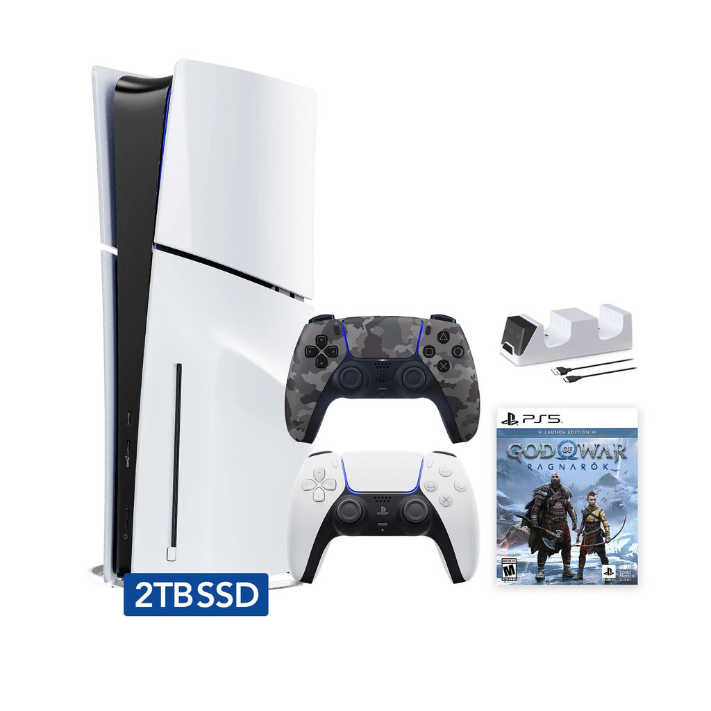 White 2TB SSD PlayStation 5 Gaming Console with Two Controllers D66297