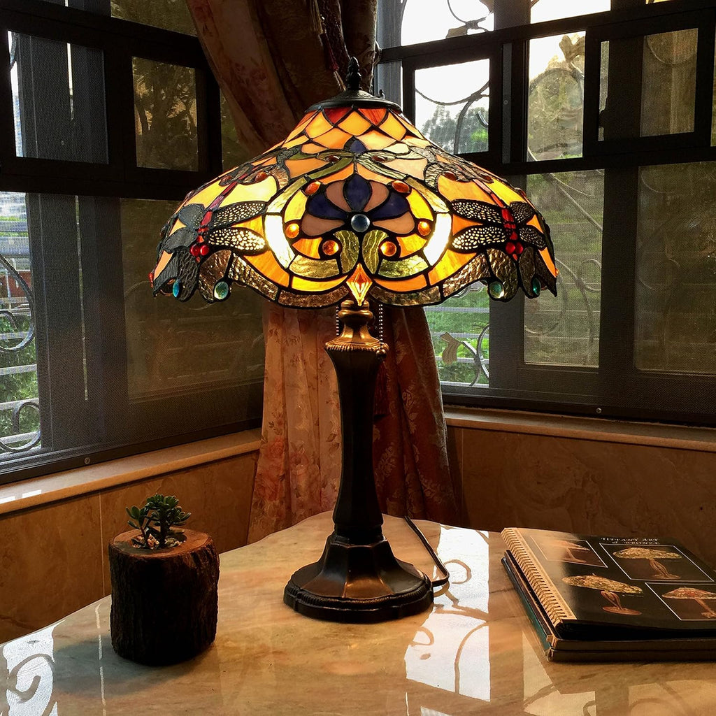 2 Light Dragonfly Table Lamp 17" Shade E3140