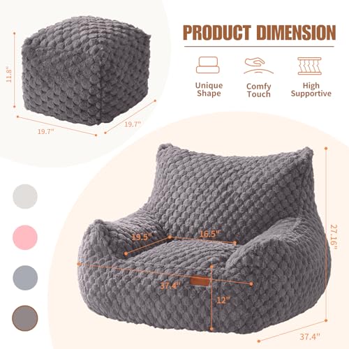 Giant Bean Bag Sofa Chair with Foot Rest N57866