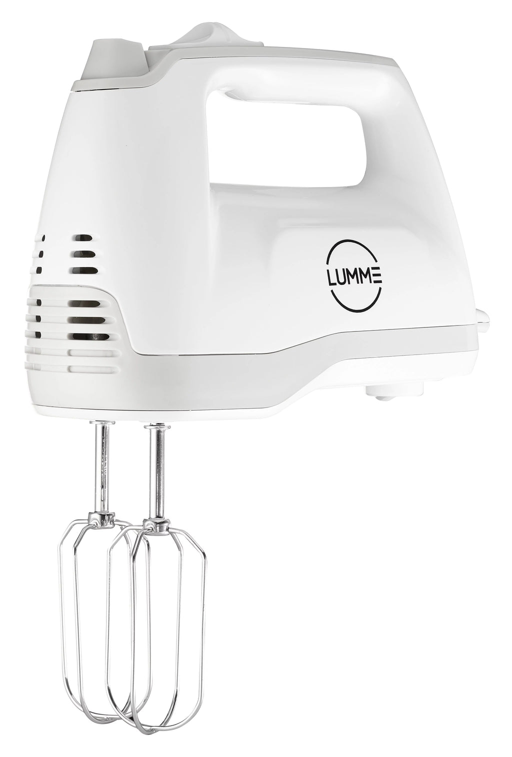 Grey Electric Hand Mixer with 5 Speeds, 2 Beaters, 2 Dough Hooks, Storage Case V310