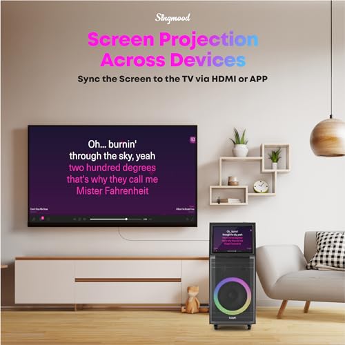 Portable Bluetooth Karaoke Machine with 2 Wireless Microphones G372