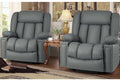 Large Power Lift Recliner Chairs with Heat and Massage Set of 2, Breathable Leather, Dark Brown E106