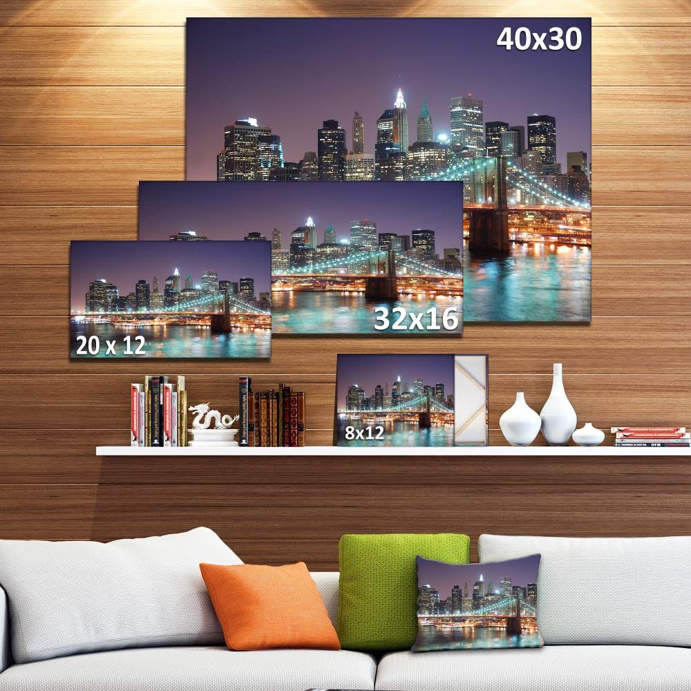 Multi-Color Cityscape Canvas Print 40 in. Wide x 20 in. High A759377